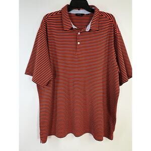 Walter Hagen Men's 11 Majors Short Sleeve Blue Orange Stripe Golf Polo Shirt XXL